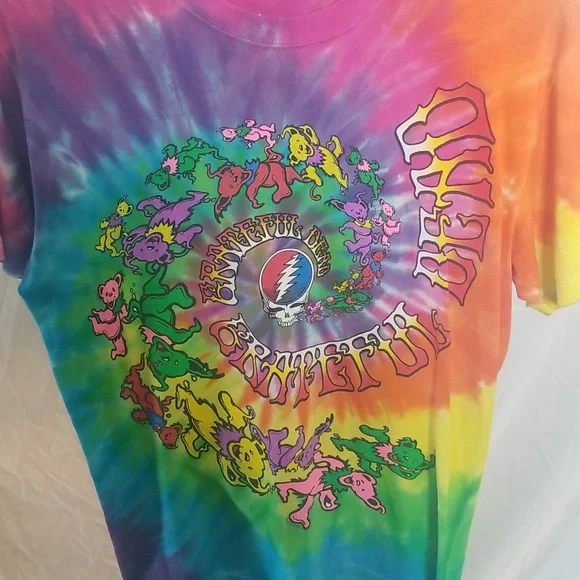 Grateful Dead Band Tee, Tie Dye Liquid Blue Tee, Size Medium - Picture 2 of 4